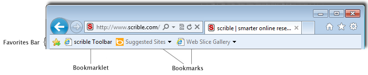 Bookmarklet screenshot in Internet Explorer 9</a>